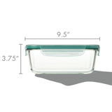 Smart Seal 8 Cup Glass Rectangle Container - Teal A1