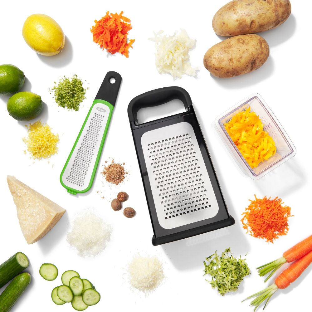 Etched Box Grater With Removable Zester V8