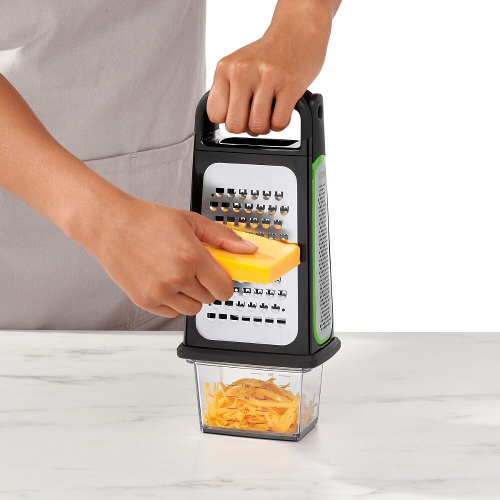 Etched Box Grater With Removable Zester V8