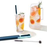 4-Piece Reusable Straw and Brush Set with Case G7