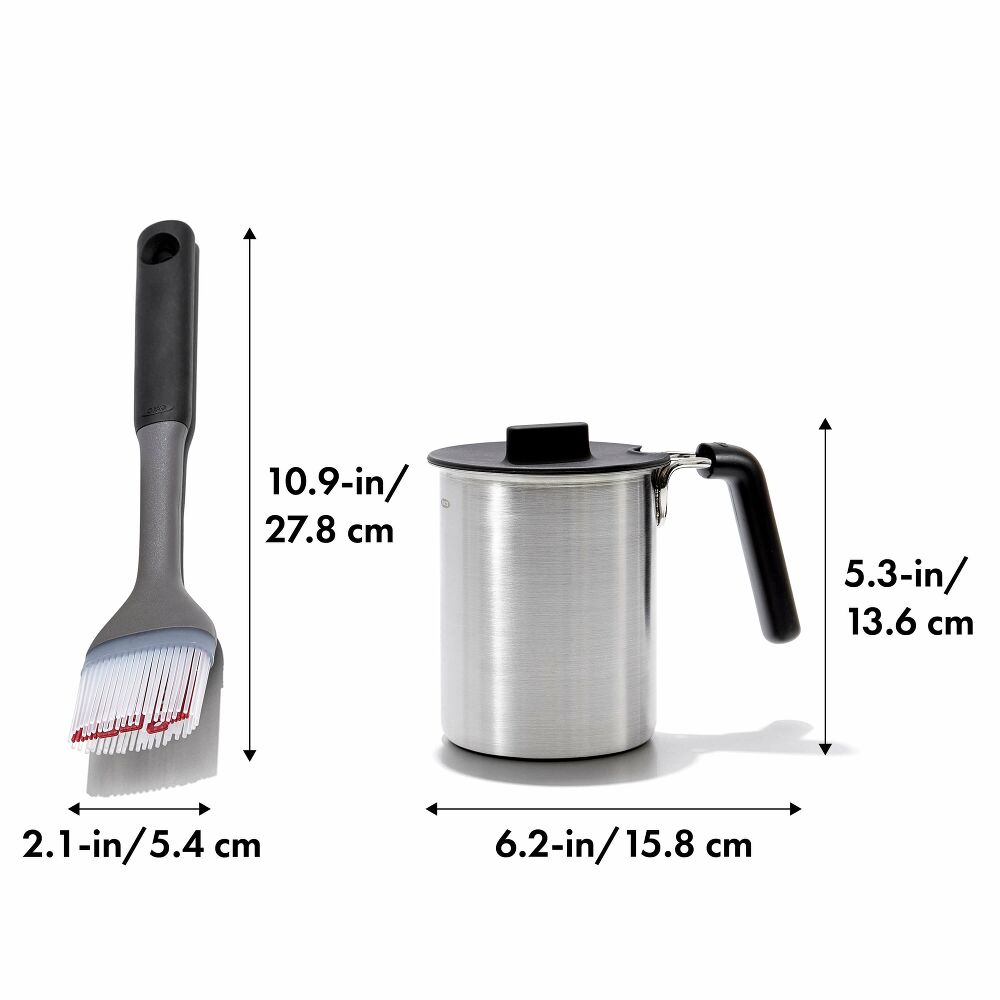 Grilling Basting Pot and Brush Set J7