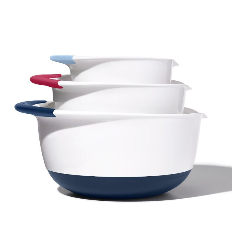 3 Piece Mixing Bowl Set New Colored Handles I8