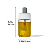 Glass Oil Bottle and Silicone Brush Set R6