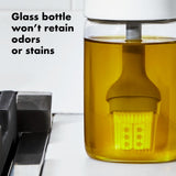 Glass Oil Bottle and Silicone Brush Set R6