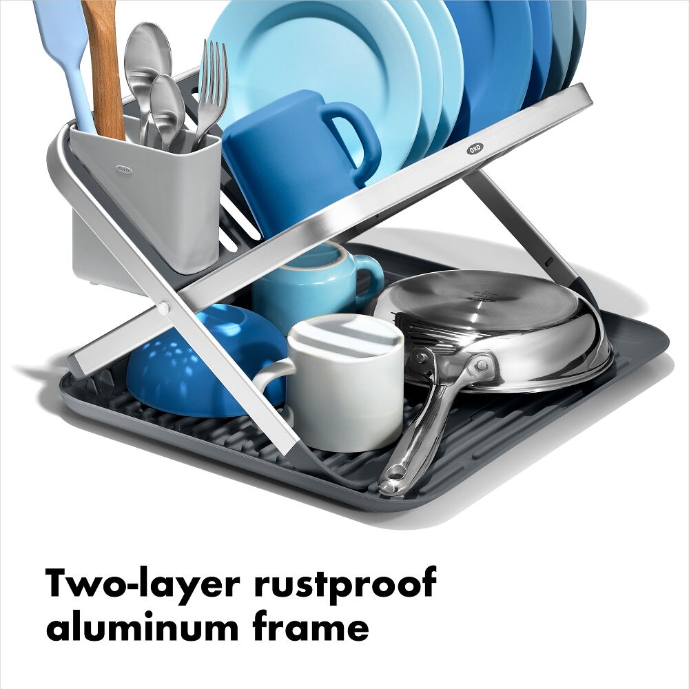 OXO Good Grips Aluminum Fold Flat Dish Rack F5