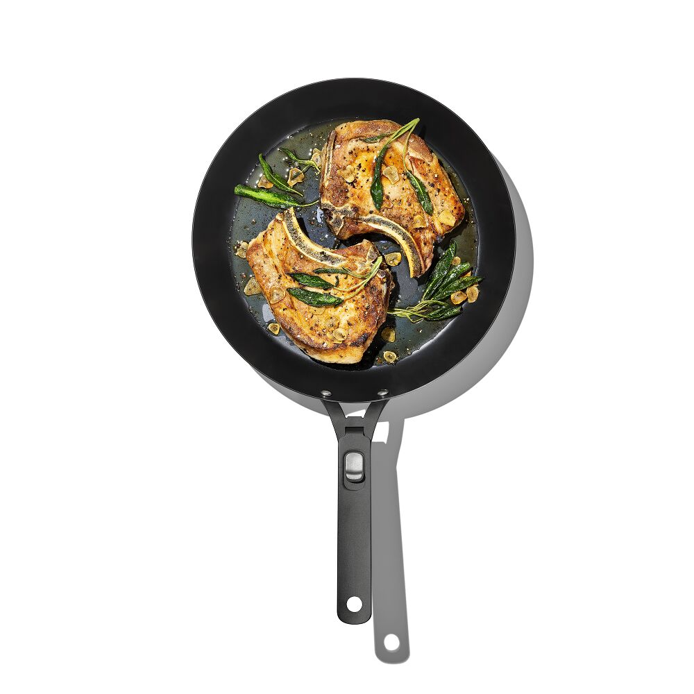 Outdoor 12-inch Carbon Steel Pan with Removable Handle N3