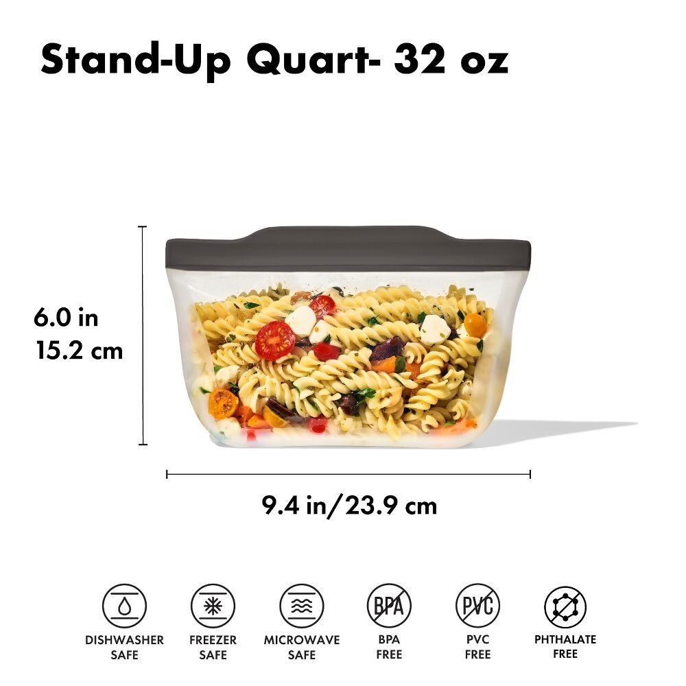 Outdoor Silicone Reusable Stand Up Bag Quart (32 oz) S3