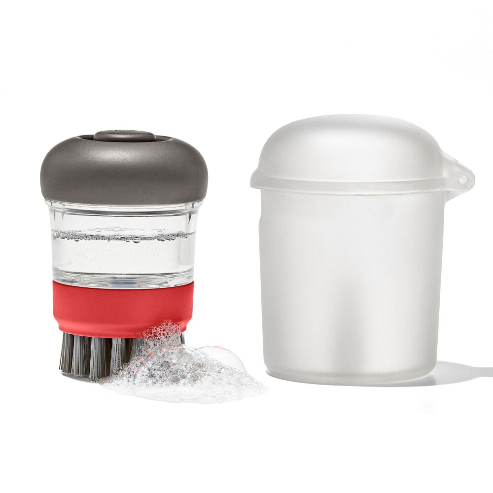 Outdoor Soap Dispensing Dish Brush with Storage Case C2