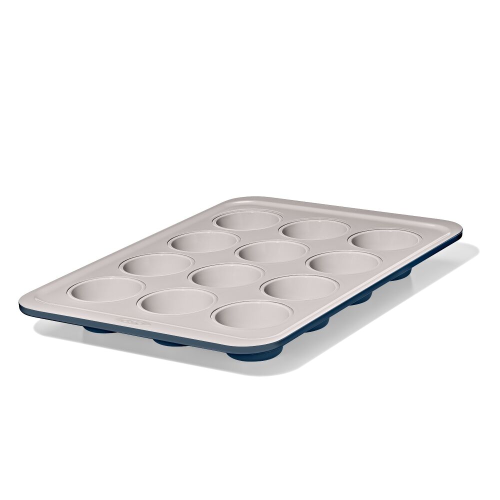 Non-Stick Pro Ceramic Coated Metal Bakeware 12 Cup Muffin Pan S5
