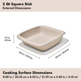 2 Qt Square Stoneware Baking Dish S9
