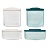 Silicone Reusable Bag -  4 Piece Lunch Set - Oat/Lagoon Z7