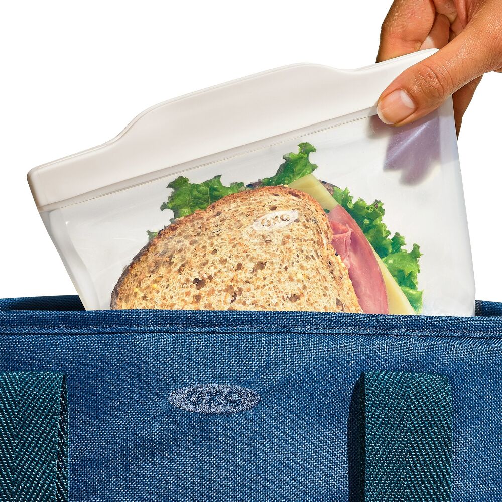 Silicone Reusable Bag -  4 Piece Lunch Set - Oat/Lagoon Z7