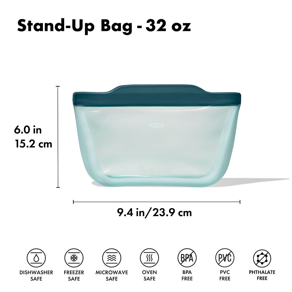 Silicone Reusable Bag - Stand-Up Quart (32 oz) - Lagoon T1