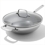 Trident Hybrid Non-Stick Stainless Steel 5 Qt Wok with Lid A7
