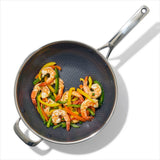 Trident Hybrid Non-Stick Stainless Steel 5 Qt Wok with Lid A7