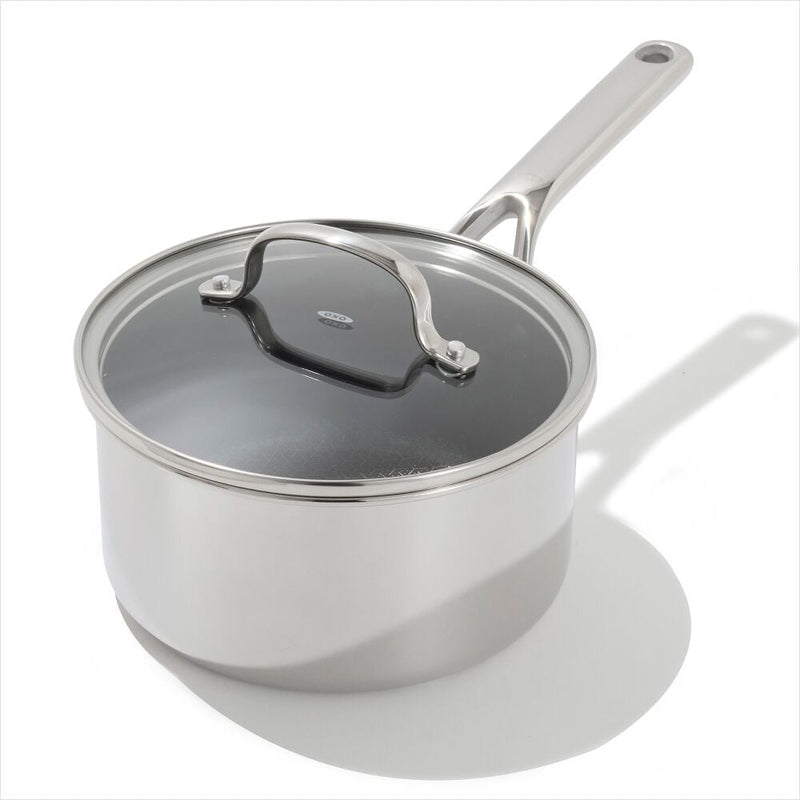 Trident Hybrid Non-Stick Stainless Steel 2.5 Qt Saucepan with Lid Q7