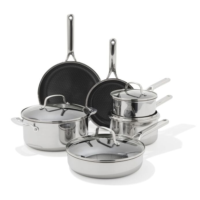 Trident Hybrid Non-Stick Stainless Steel 10-Piece Set M2