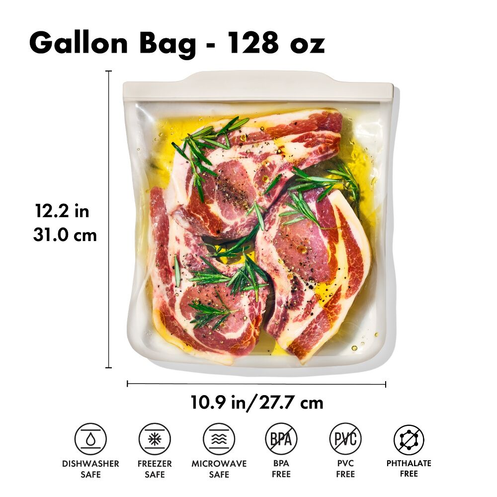 Silicone Reusable Bag - Gallon Bag (128 oz) - Oat K1