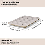 Non-Stick Pro Ceramic Coated Metal Bakeware 12 Cup Muffin Pan S5
