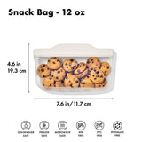 Silicone Reusable Bag - Snack Bag (12 oz) - Oat A1