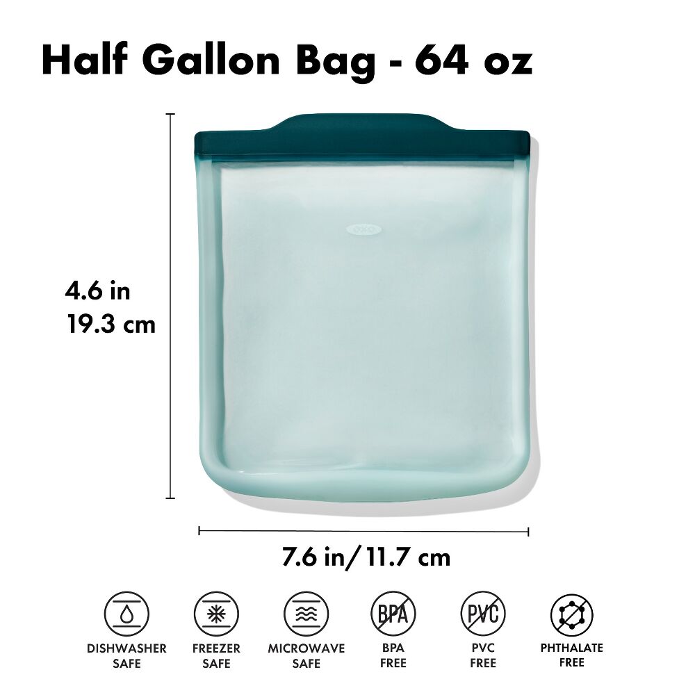 Silicone Reusable Bag - Half Gallon Bag (64 oz) - Lagoon M2