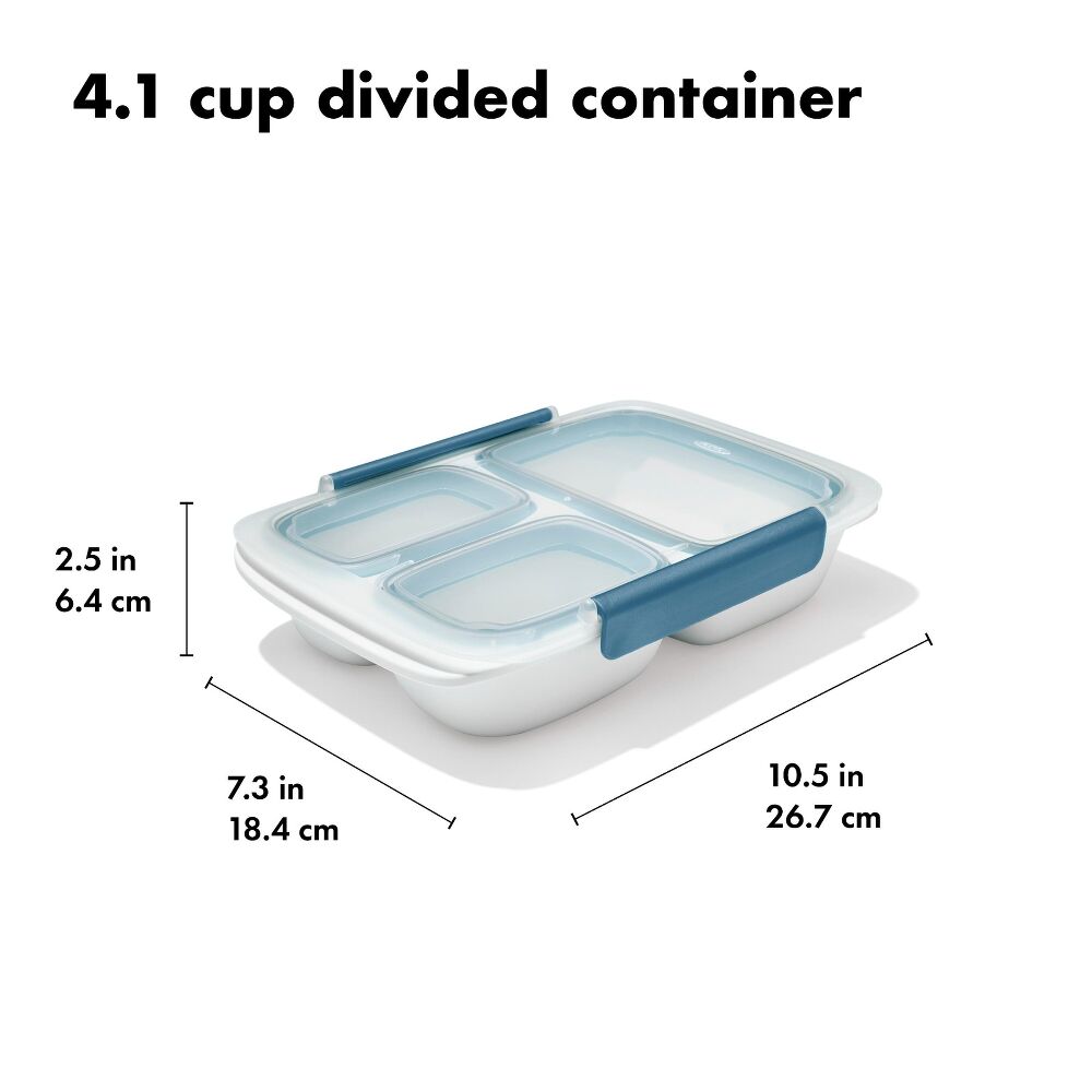 Prep & Go 4.1-Cup Divided Container - Ocean Blue W5