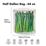 Silicone Reusable Bag - Half Gallon Bag (64 oz) - Oat P0