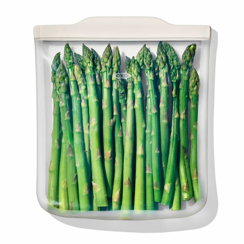 Silicone Reusable Bag - Half Gallon Bag (64 oz) - Oat P0