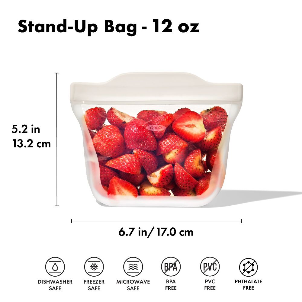 Silicone Reusable Bag - Stand-Up Snack (12 oz) – Oat D0