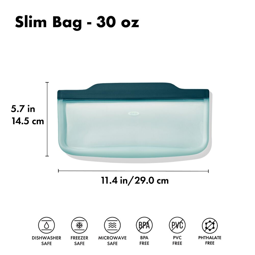 Silicone Reusable Bag - Slim Bag (20 oz) - Lagoon U4