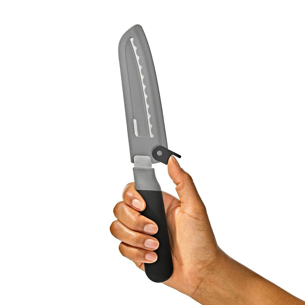 5 in Serrated Utility Knife with Locking Sheath A1