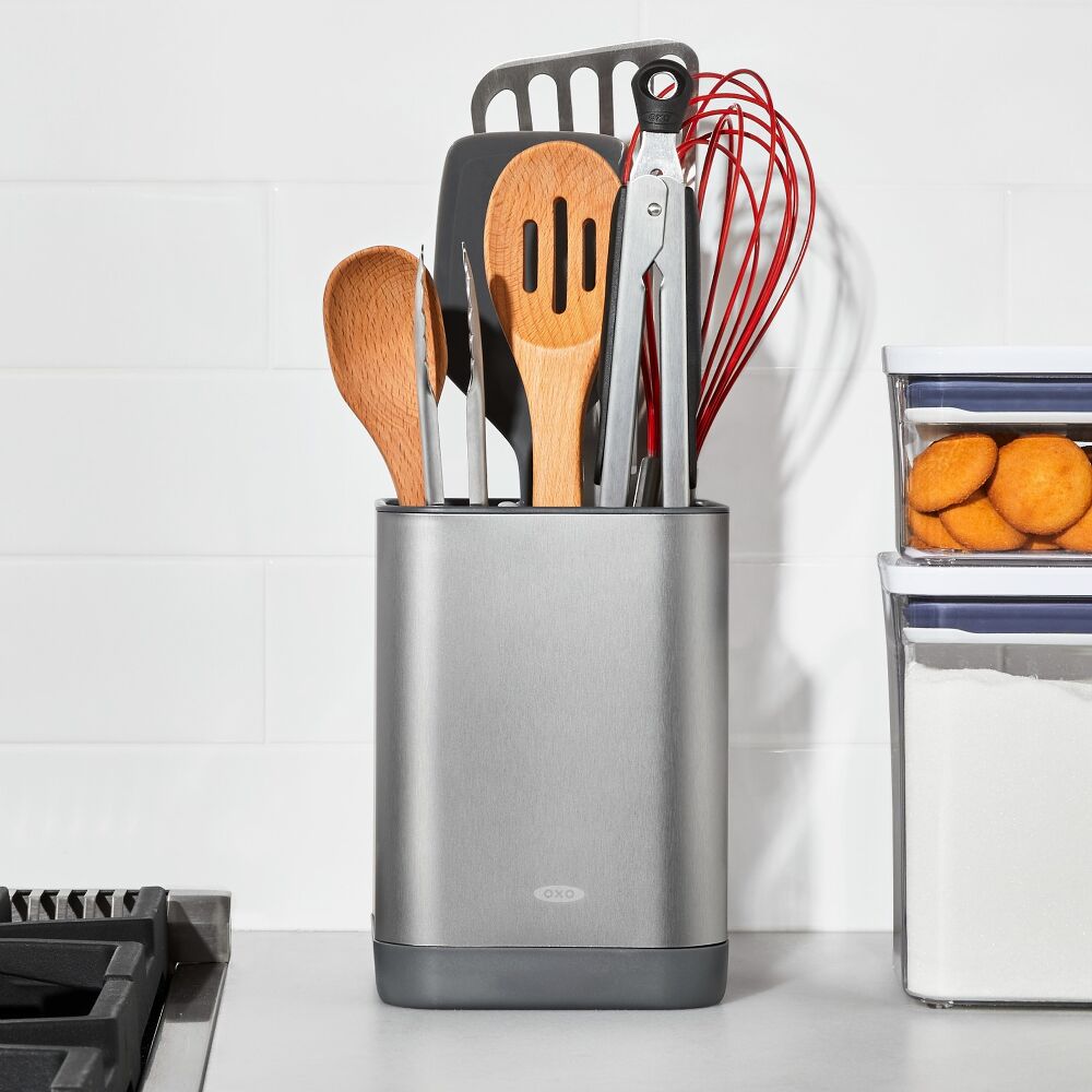 Adjustable Stainless Steel Utensil Holder - Small U2