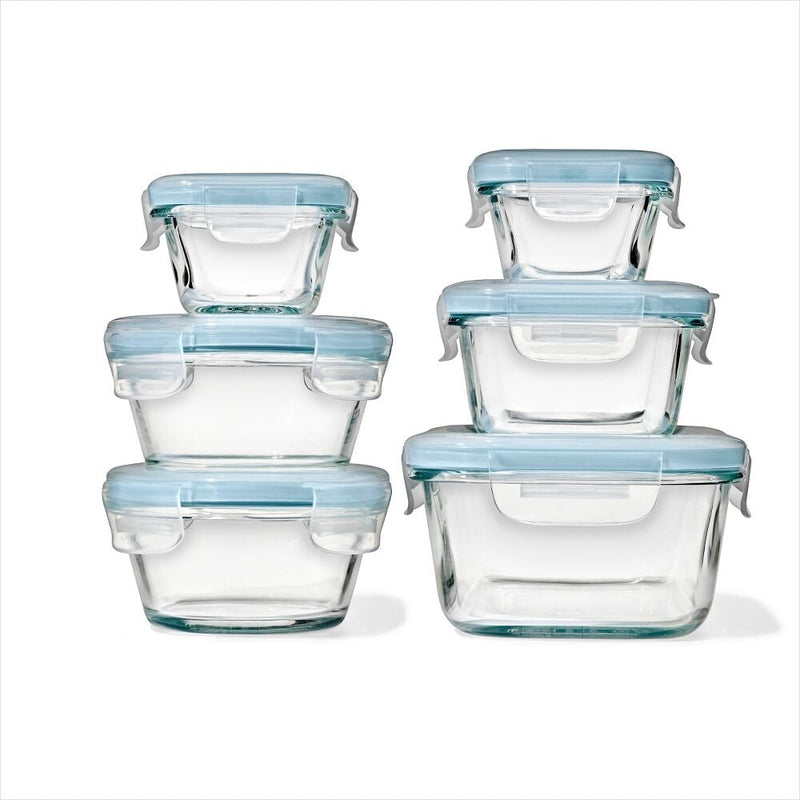 12-Piece Smart Seal Glass Container Set - Arctic Blue U2