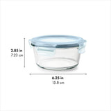 Smart Seal 2-Cup Glass Round Container - Arctic Blue F7