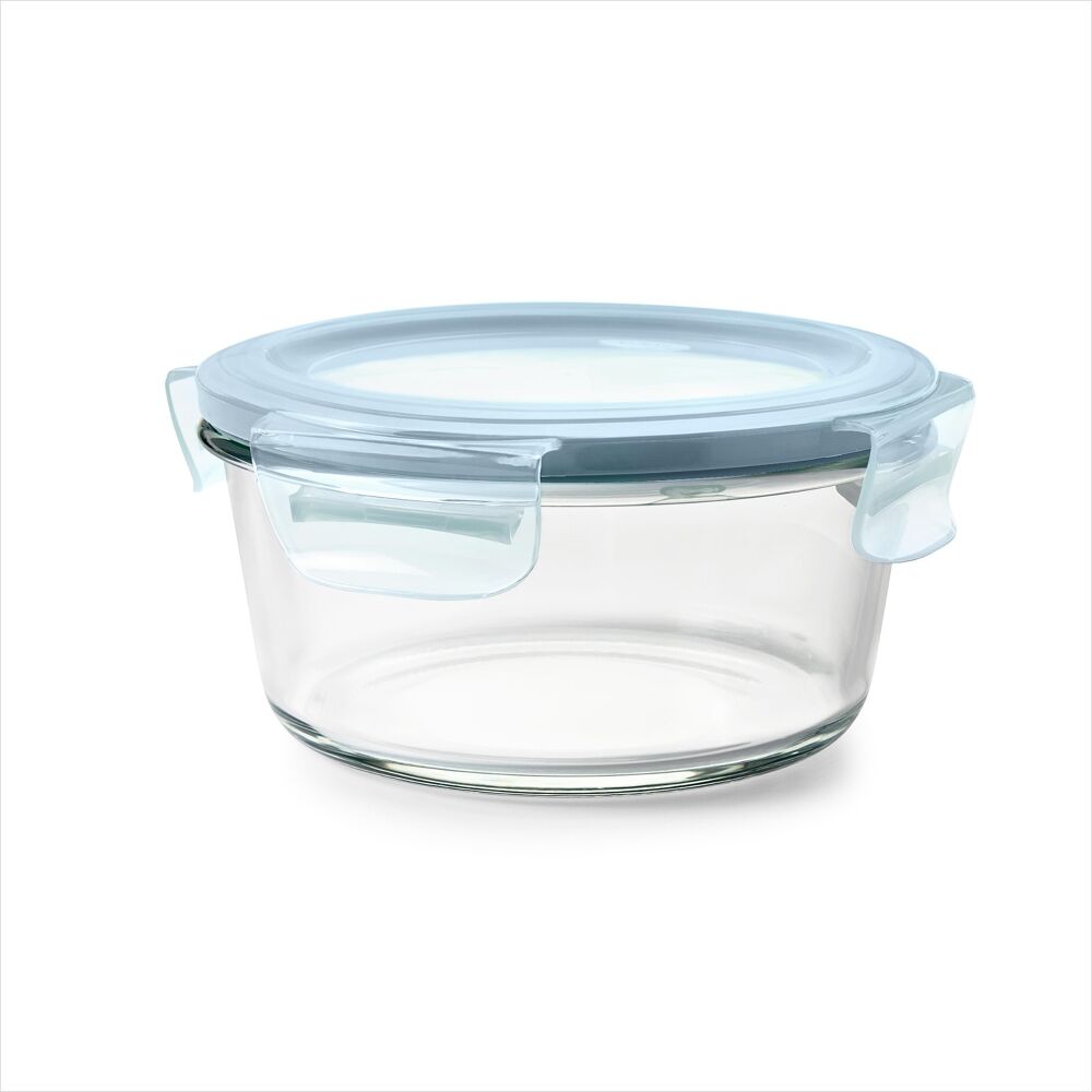 Smart Seal 4-Cup Glass Round Container - Arctic Blue D1