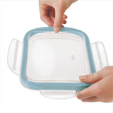Smart Seal 8-Cup Glass Rectangle Container - Arctic Blue K7