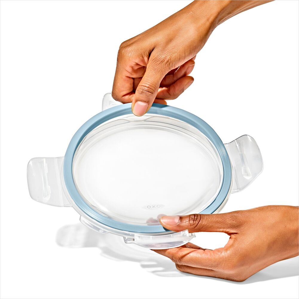 8-Piece Smart Seal Glass Round Container Set - Arctic Blue J8