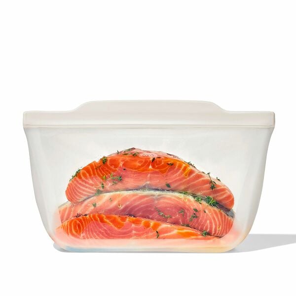 Silicone Reusable Bag - Stand-Up Half Gallon (64 oz) - Oat Z6