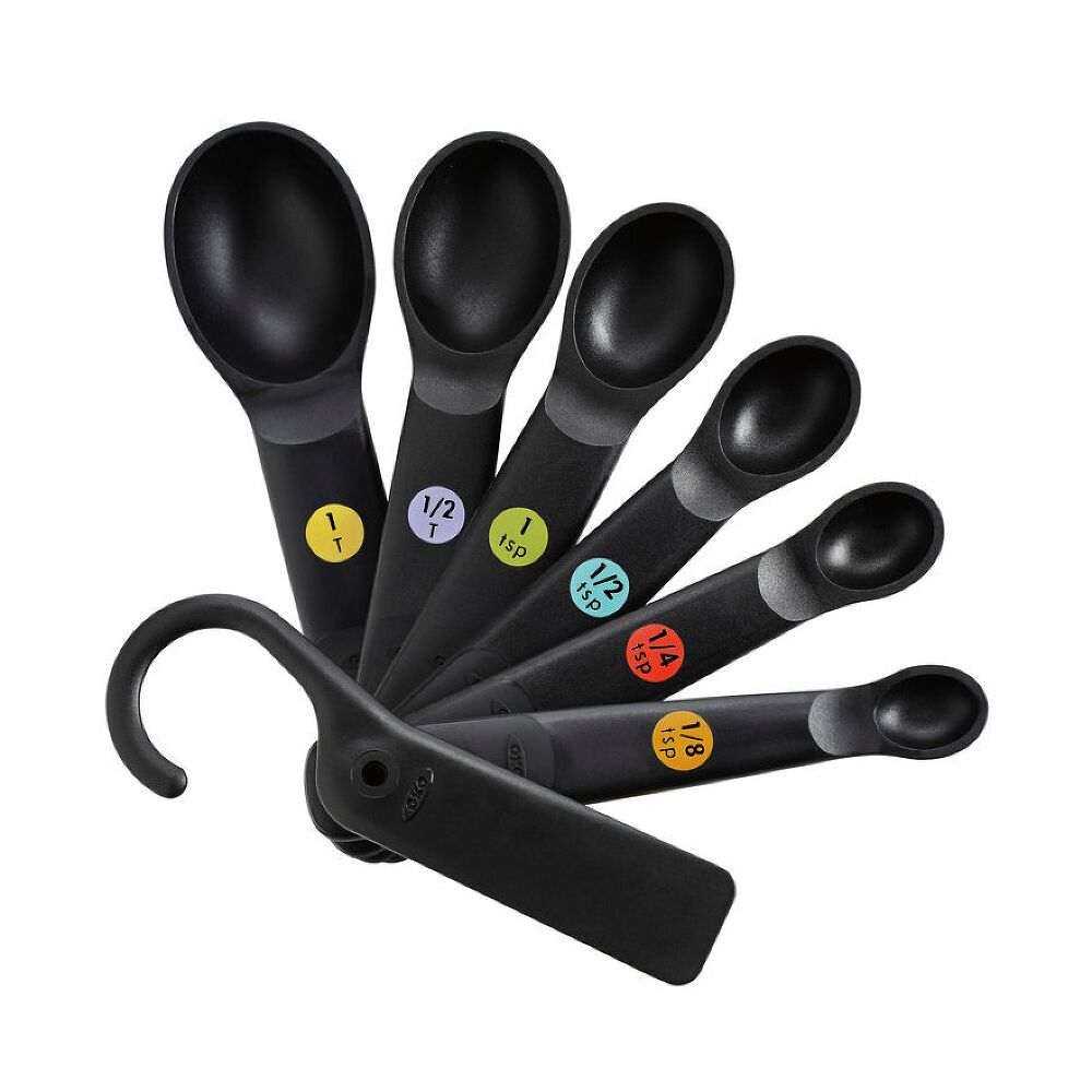 7 Piece Plastic Measuring Spoons - Black C0