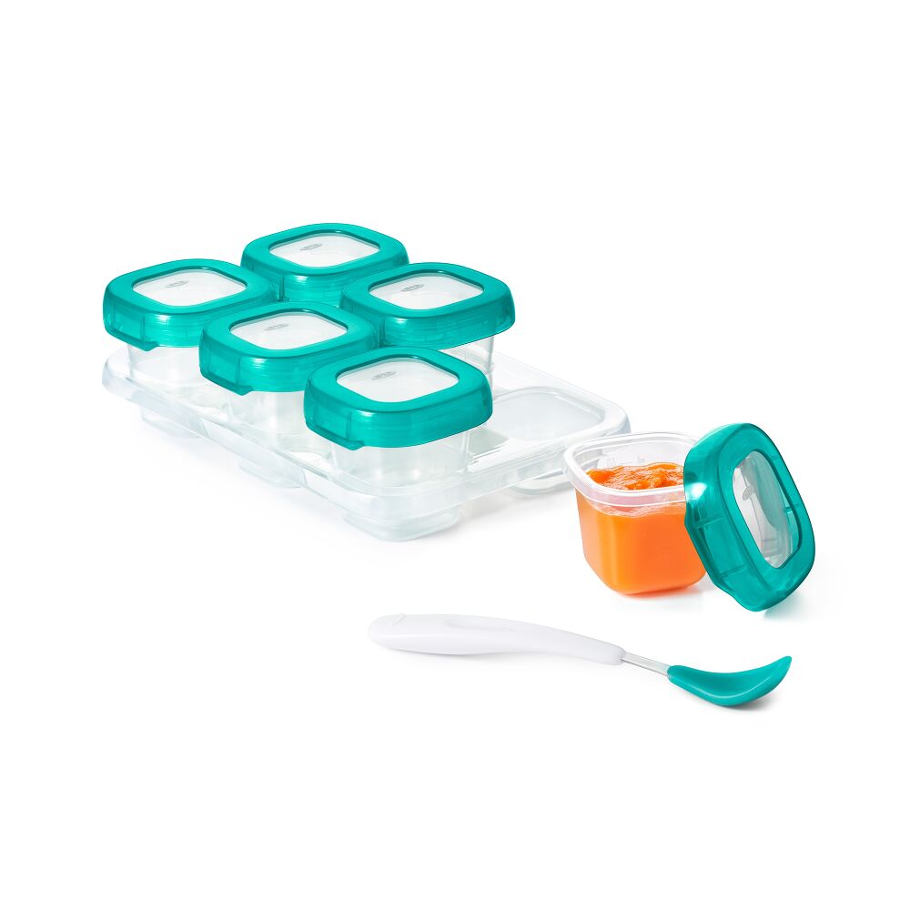 2 oz Baby Blocks™ Plastic Freezer Storage Containers - Tot Teal N4
