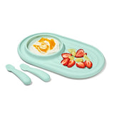 Textured Suction Plate & Spoons Set – 3-Piece I7